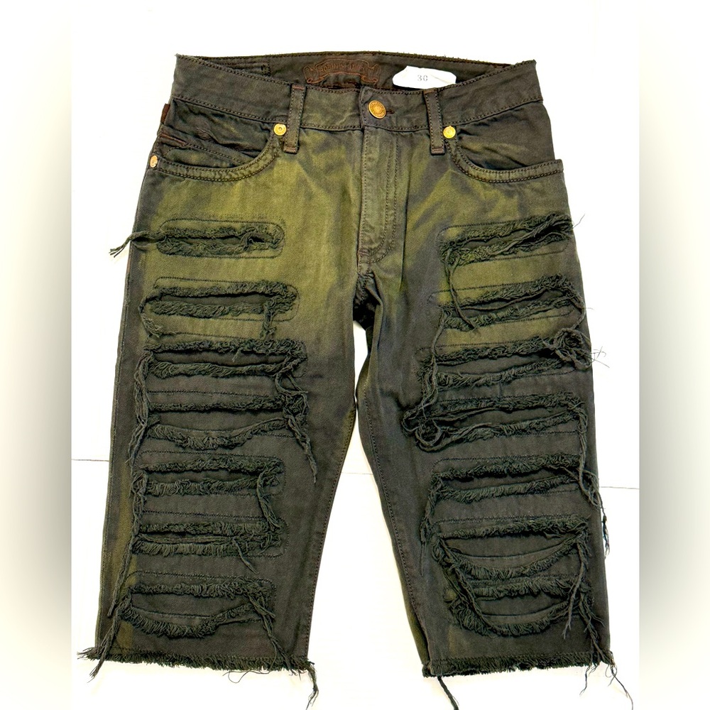 New Men’s Robin’s Jean Shorts Size 30 Destroyed Style